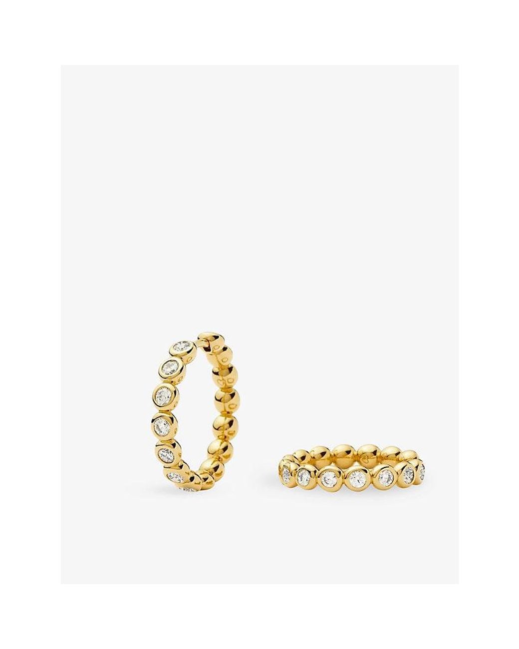 Missoma Metallic Tennis Medium 18Ct Plated Brass And Cubic Zirconia Hoop Earrings