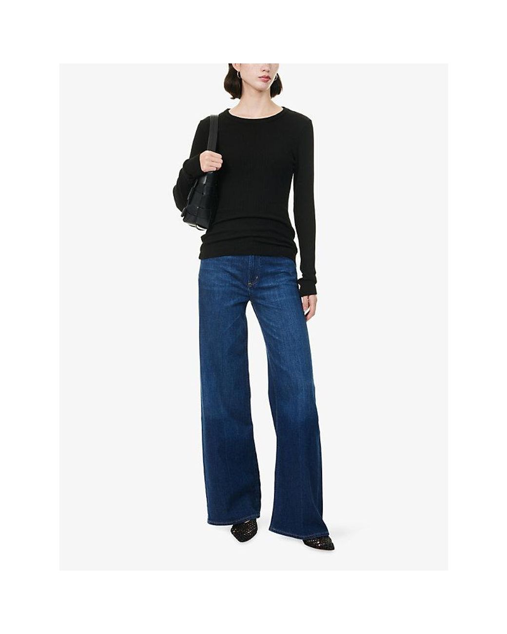 Citizens of Humanity Blue Lyra Wide-Leg Denim Jeans