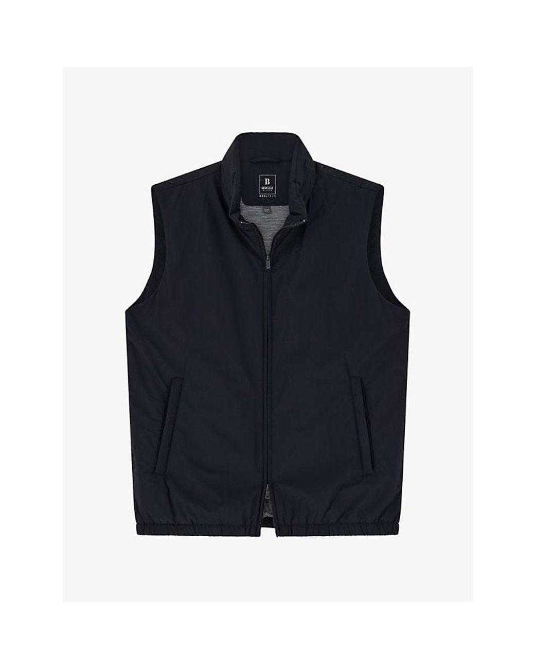 Boggi Blue Technical Funnel-Neck Shell Gilet for men