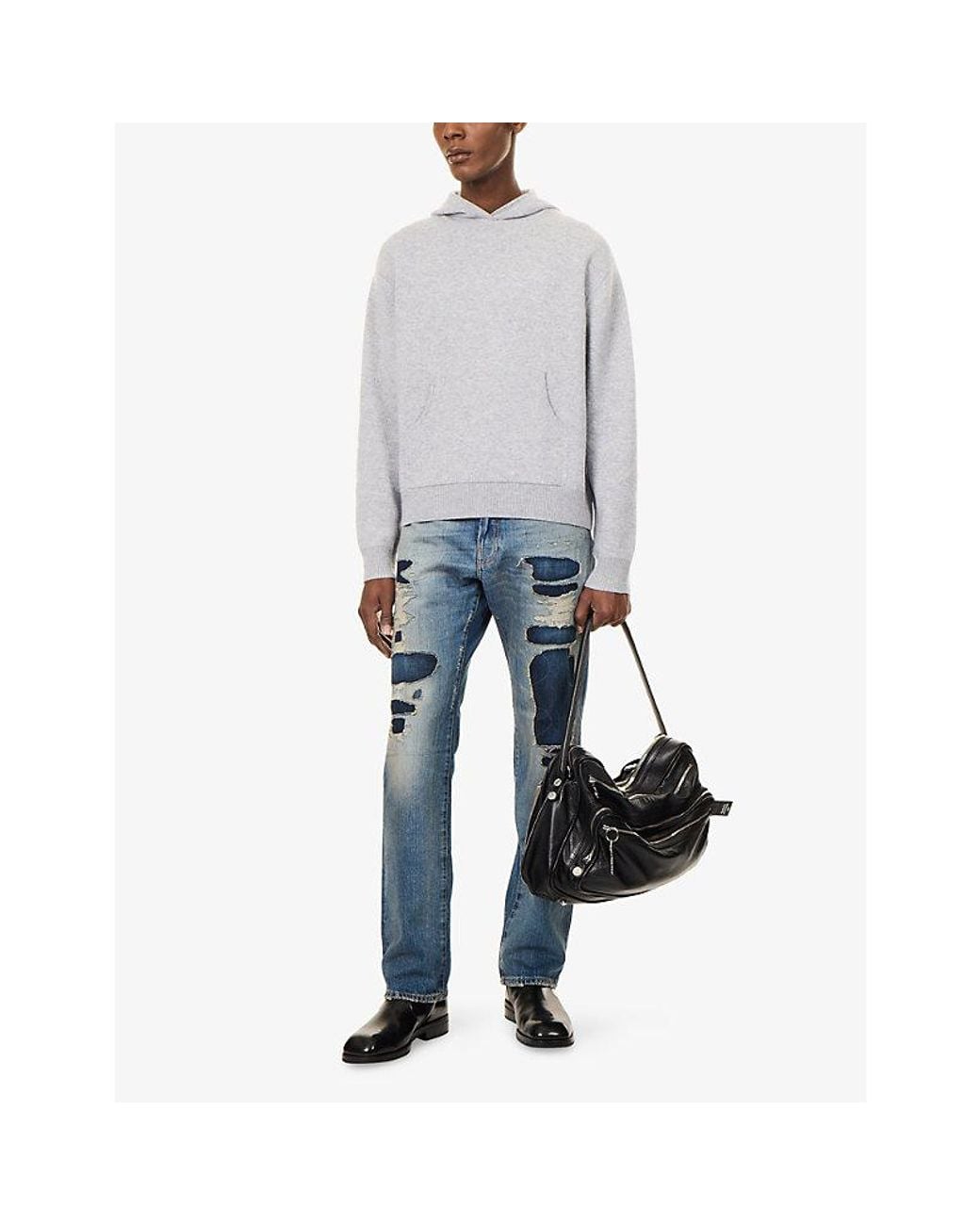 Acne Gray Klamas Cashmere Knit Hoody for men