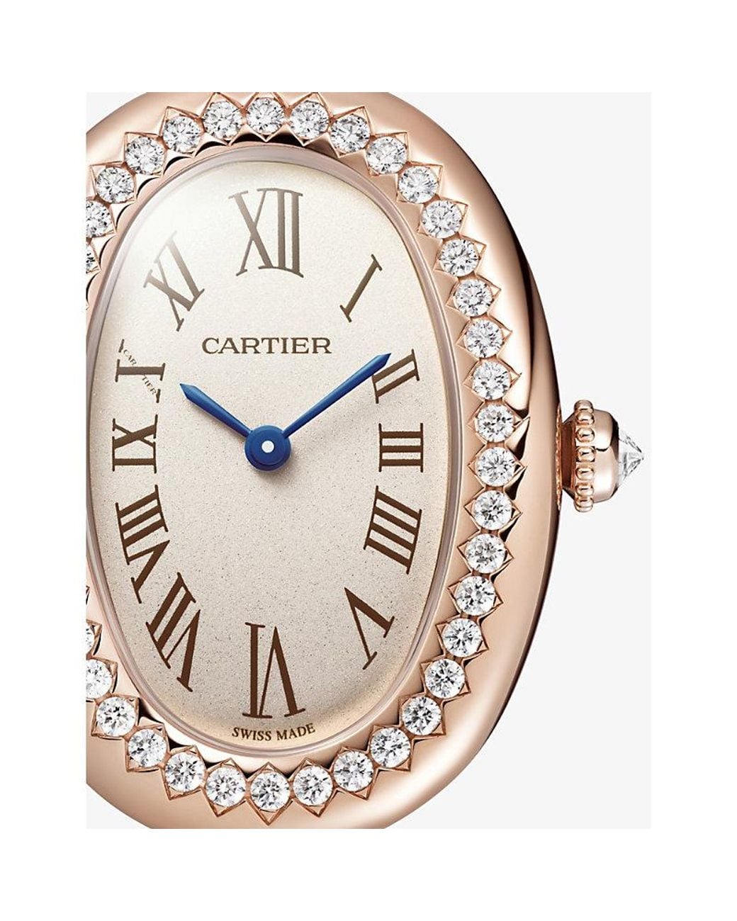 Cartier White Crwjba0041 Baignoire Small 18Ct Rose- And 0.48Ct Brilliant-Cut Diamonds Quartz Watch