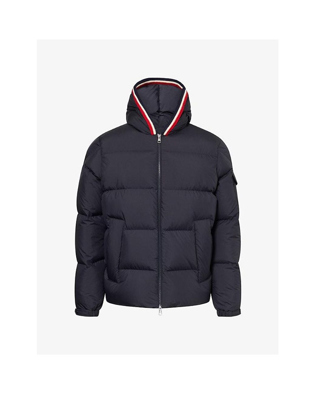 Moncler Blue Lacfroid Hooded Short Down Jacket for men