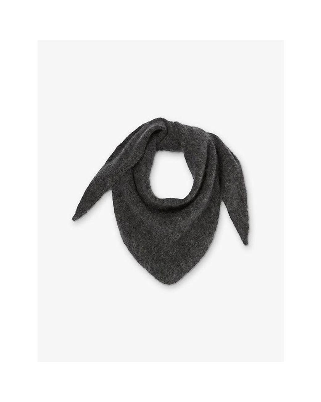 Claudie Pierlot Black Brushed-Texture Wool-Blend Scarf