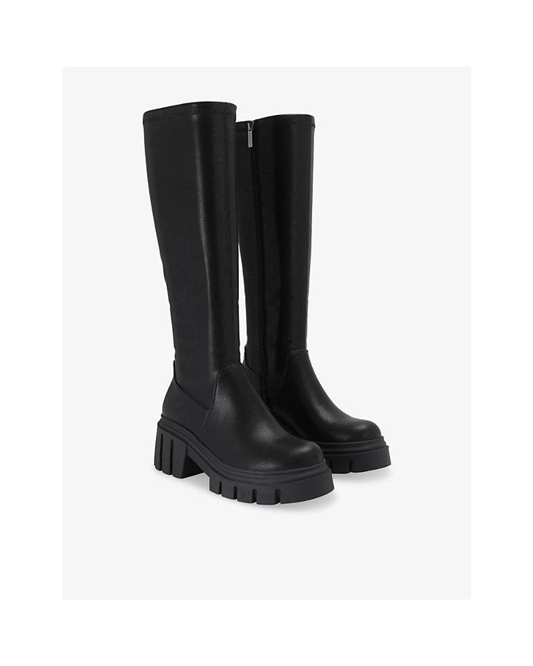 Carvela Kurt Geiger Black Scandicci Faux-Leather Knee-High Boots