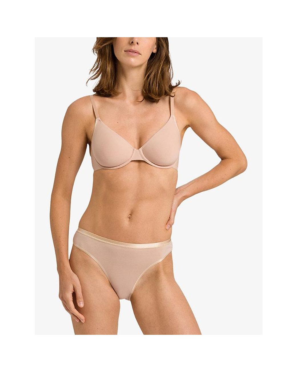 Hanro Natural Seamless Midi Stretch-Cotton Briefs