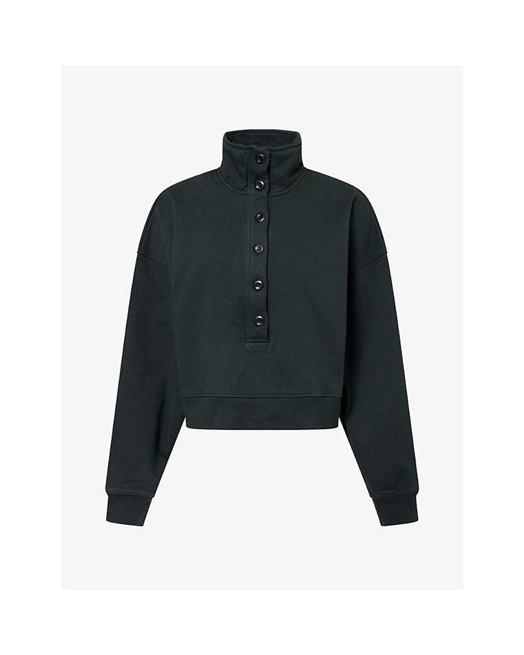 Citizens of Humanity Black Mirelle Funnel-Neck Cotton Jumper