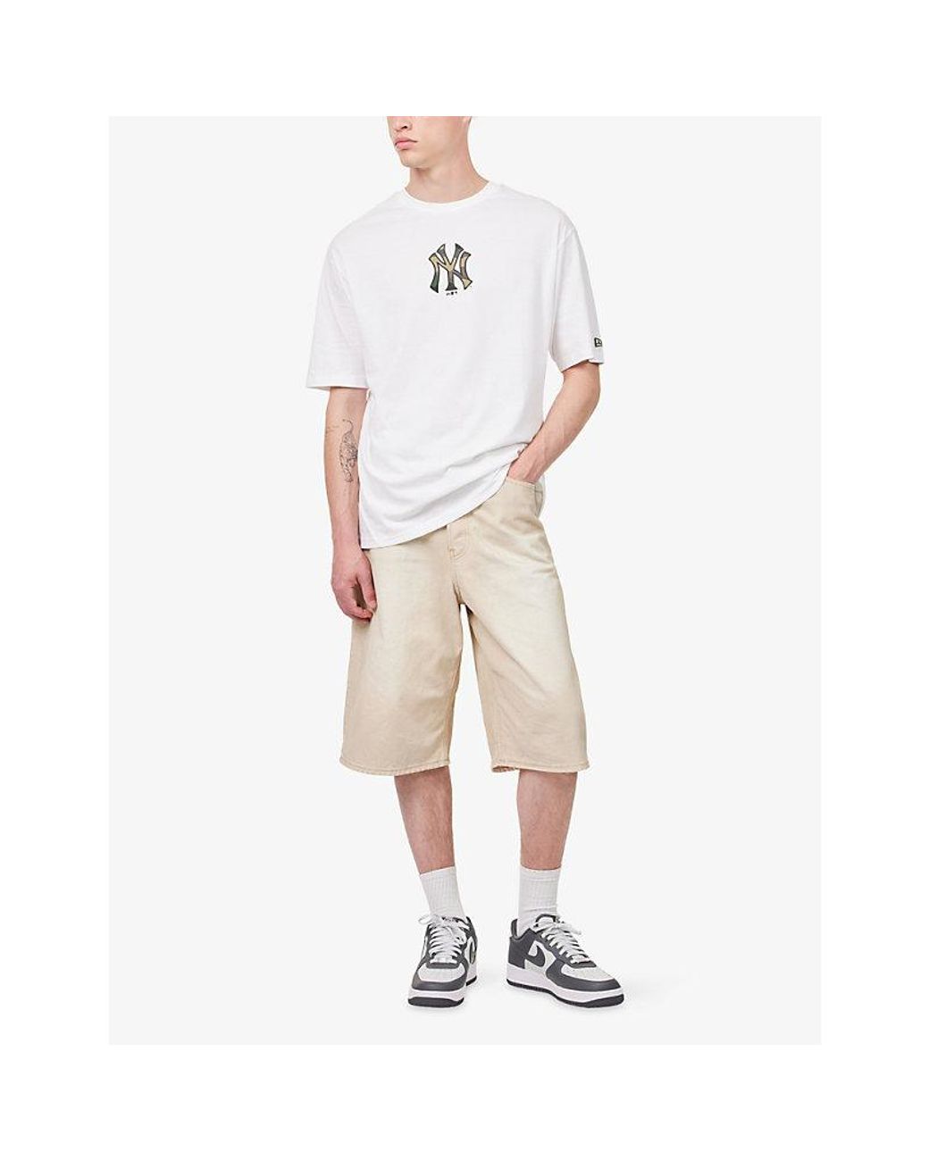 KTZ White New York Yankees Mlb Infill Oversized Cotton T-Shirt for men