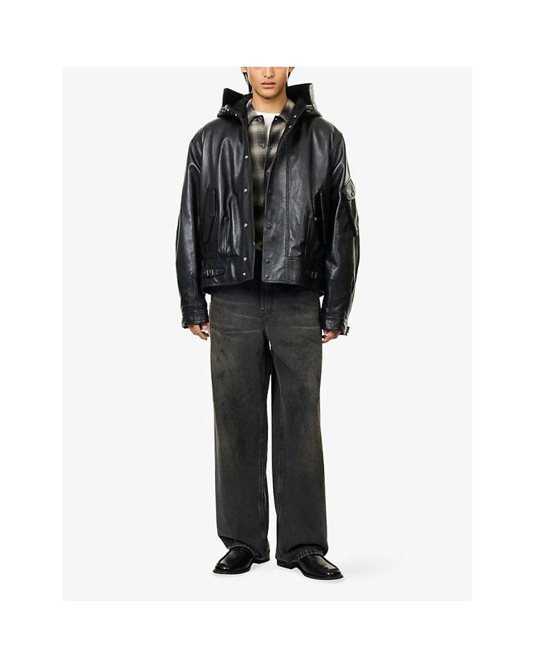 Our Legacy Black Orbit Malleable Leather Jacket for men