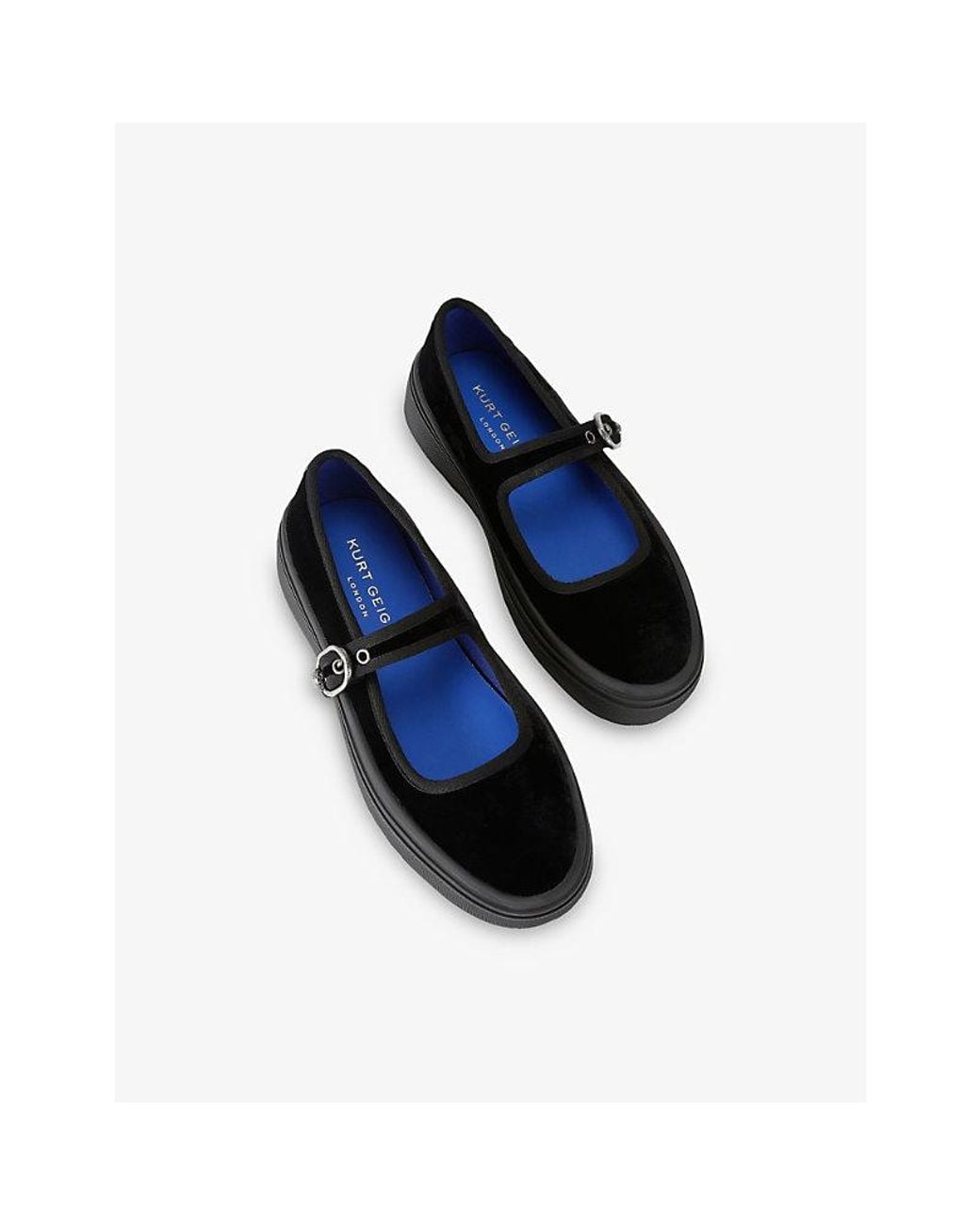 Kurt Geiger Black Mayfair Velvet Mary-Jane Trainers