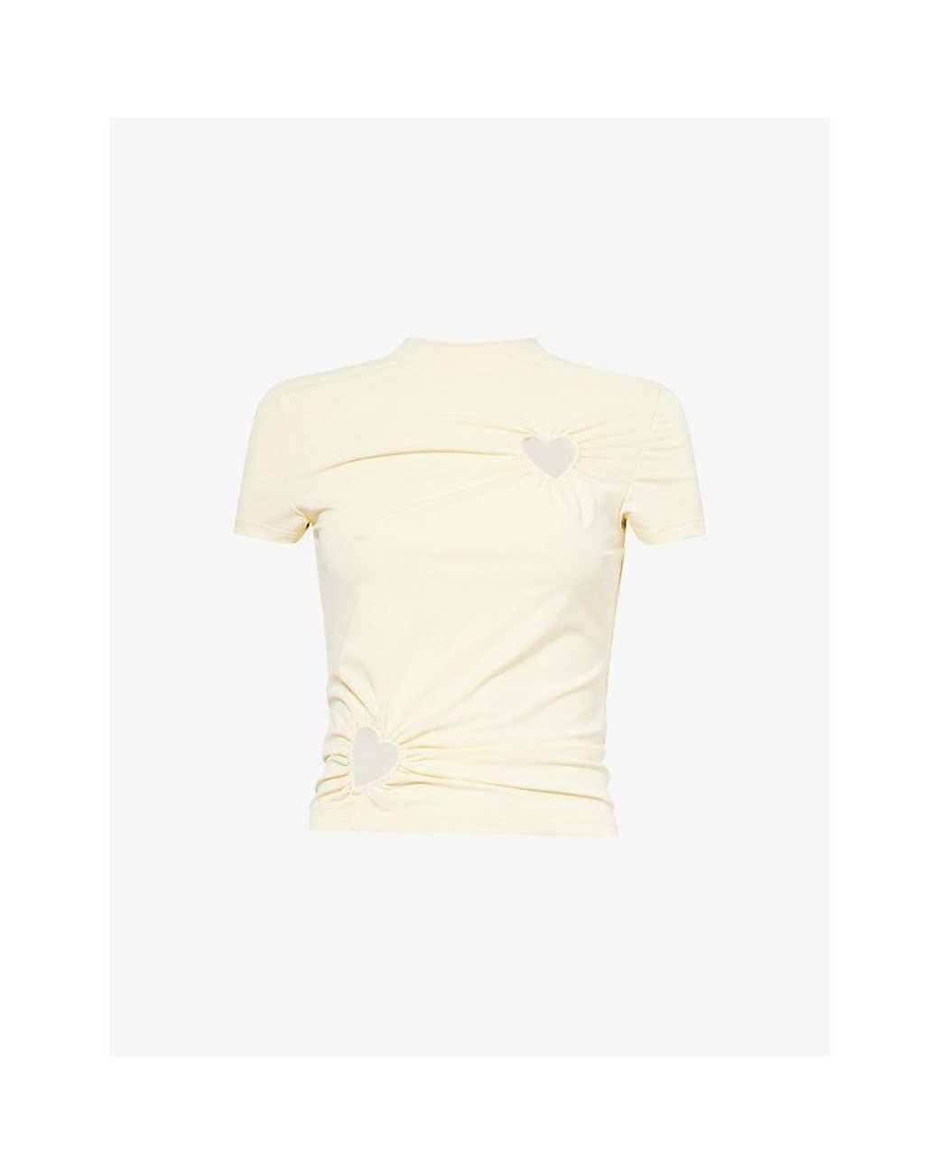 Amy Lynn Natural Heart Cut-Out Woven Top