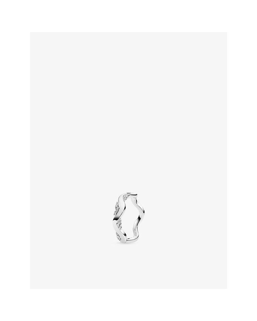 Sif Jakobs White Ellera Waves Altro Rhodium-Plated 925 Sterling- And Cubic-Zirconia Ring