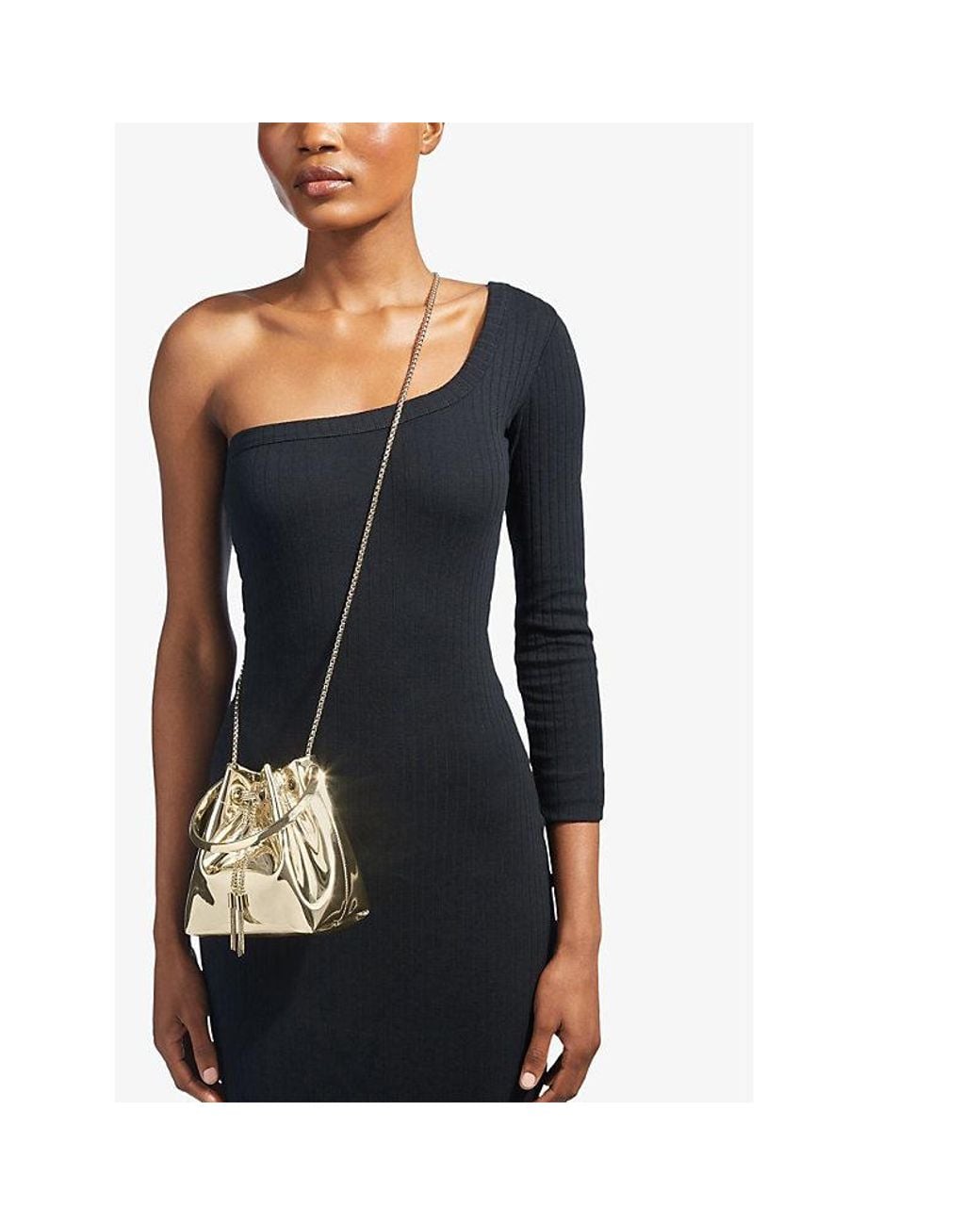 Jimmy Choo Bon Bon Metallic-Woven Top-Handle Bag