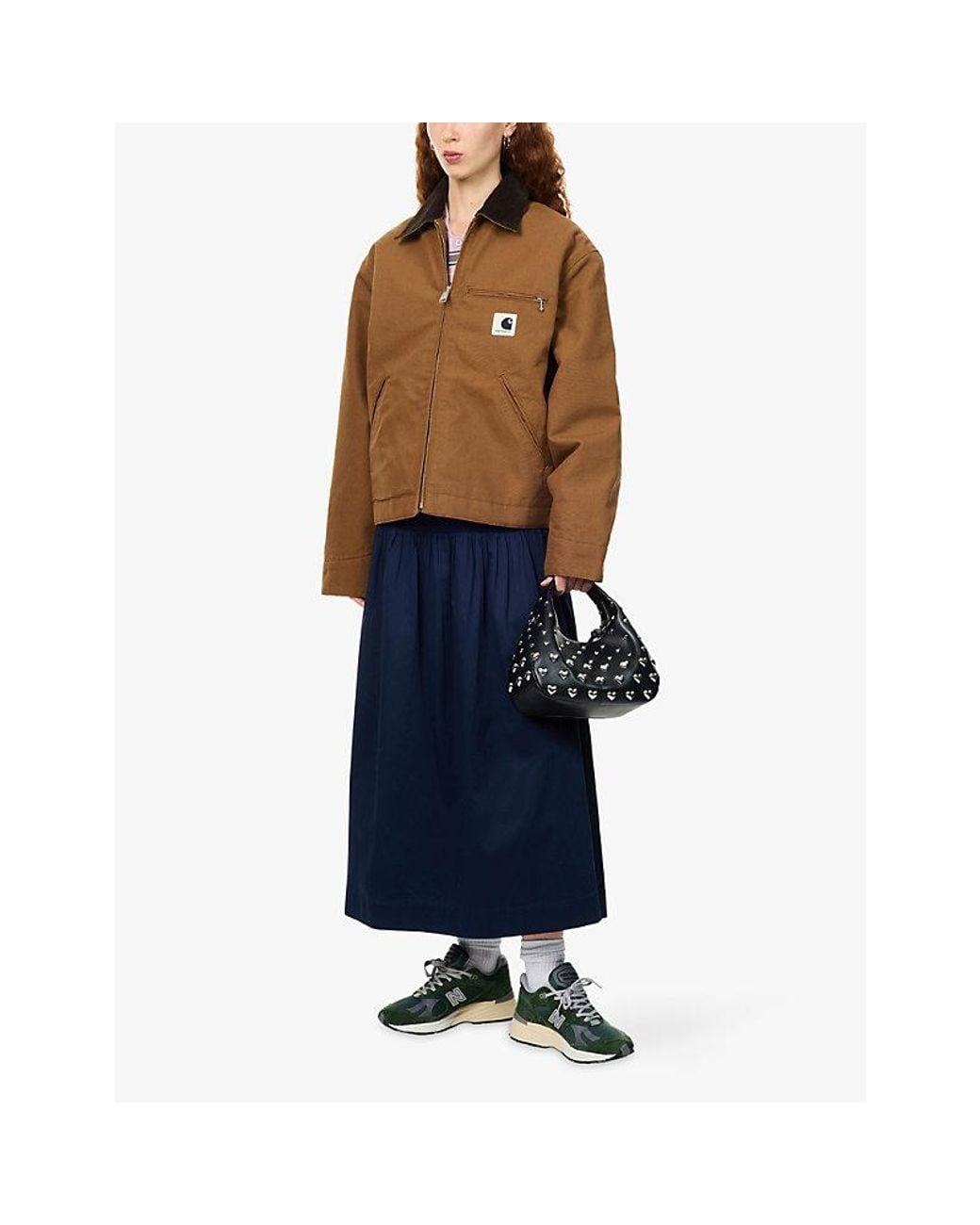 Carhartt Brown Og Detroit Brand-Logo Cotton Jacket