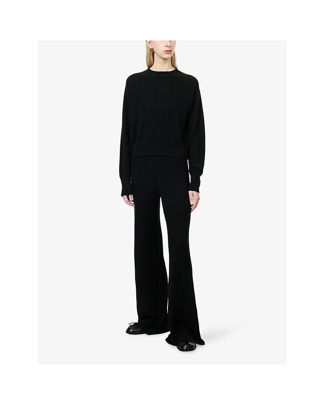 LeKasha Black Crew Neck Cashmere Knit Jumper