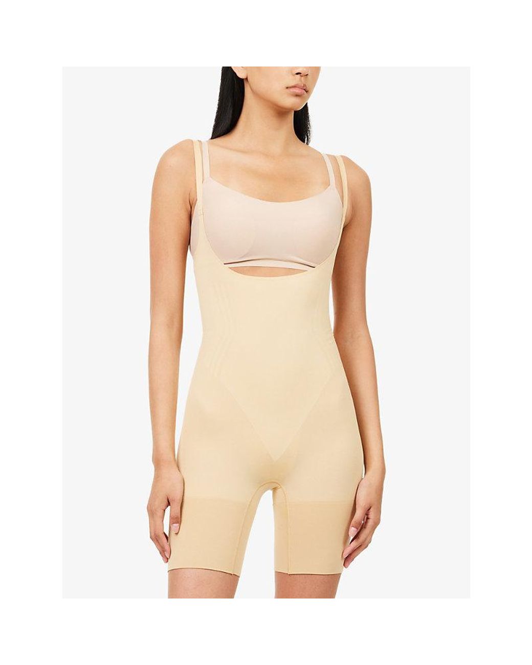 Spanx Natural Sculpt Gofigure Open-Bust Mid-Thigh Bodysuit