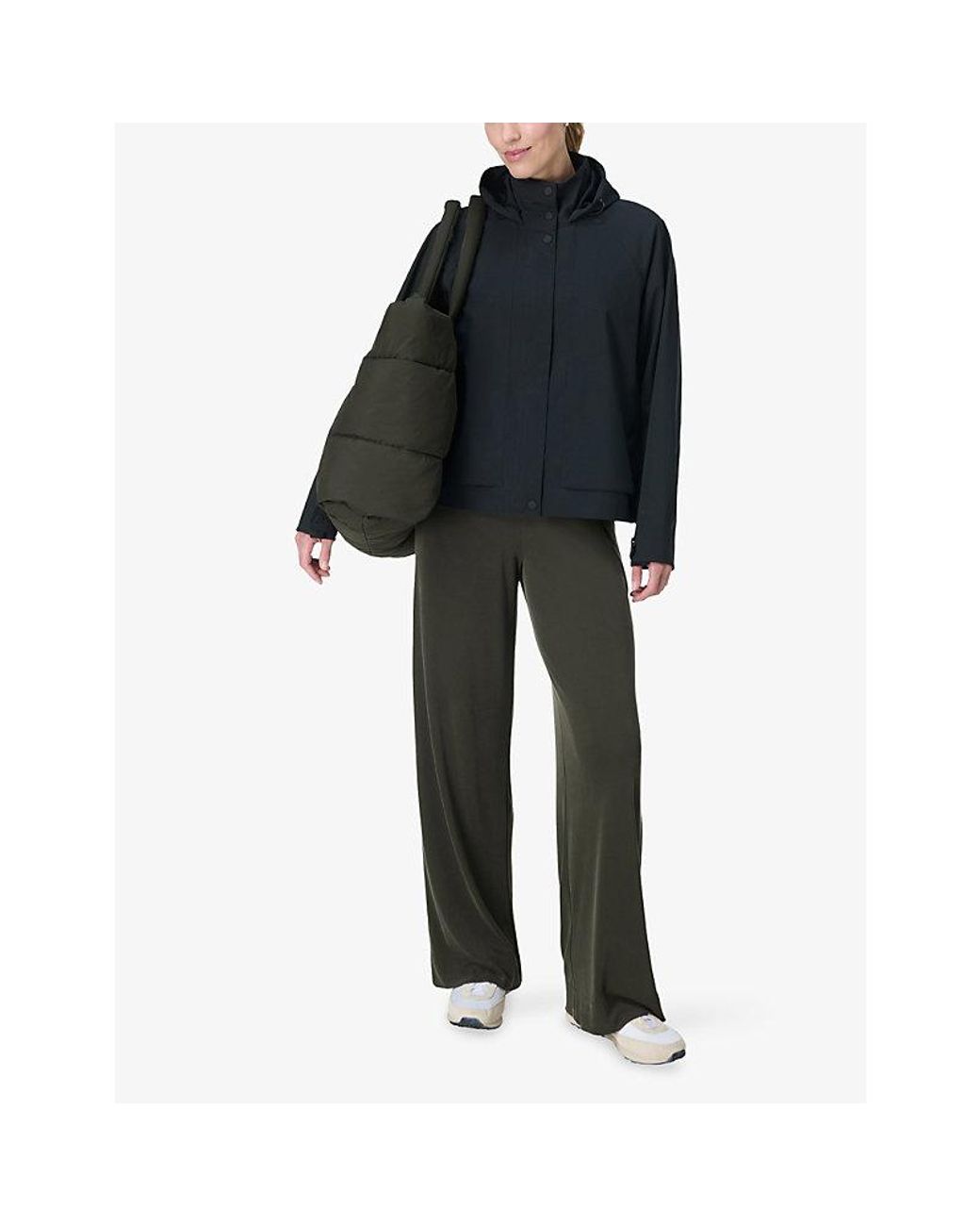 Sweaty Betty Blue Motion Waterproof Cropped Woven Parka Jacket