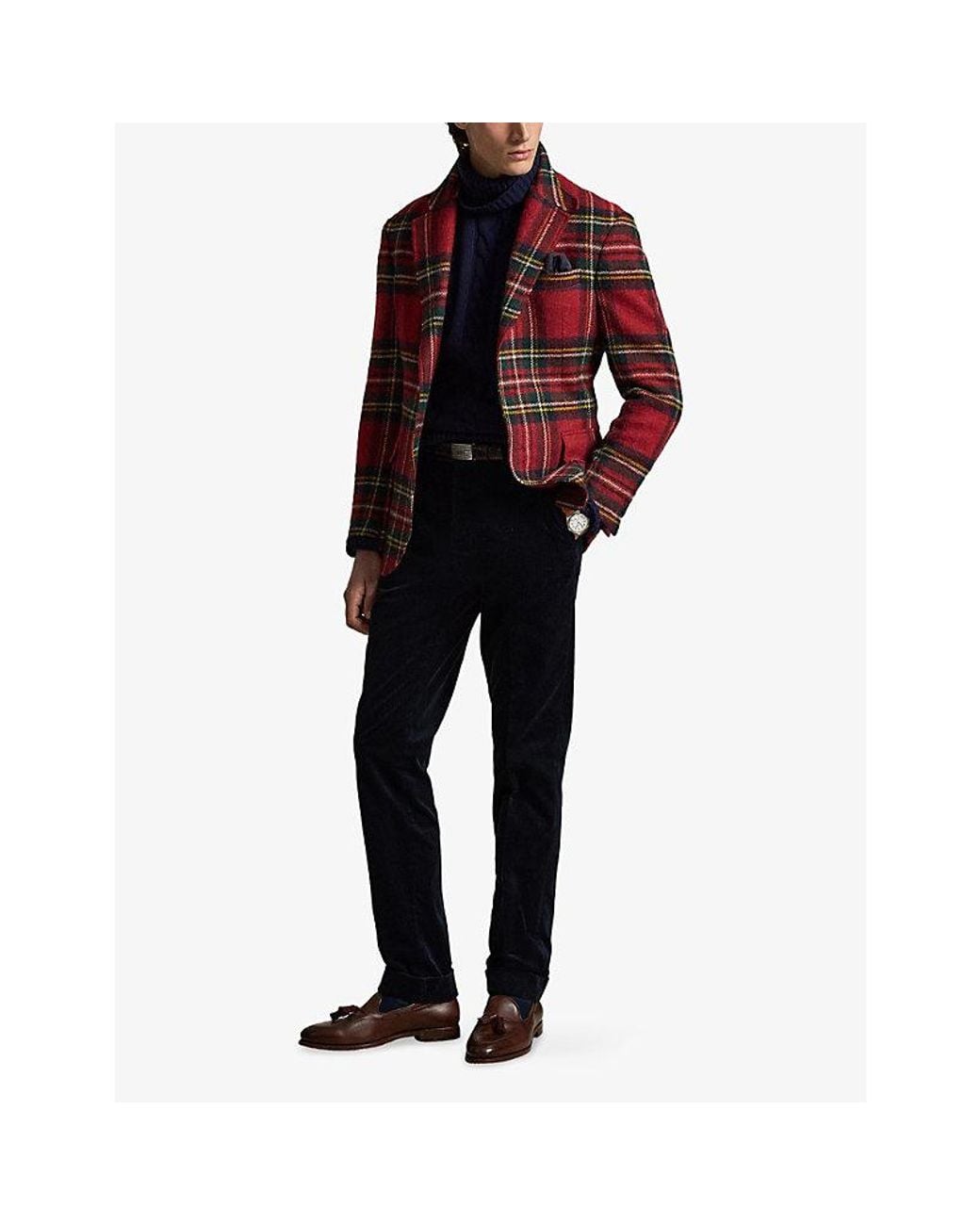 Polo Ralph Lauren Red The Rl67 Plaid Tweed Wool Blazer for men