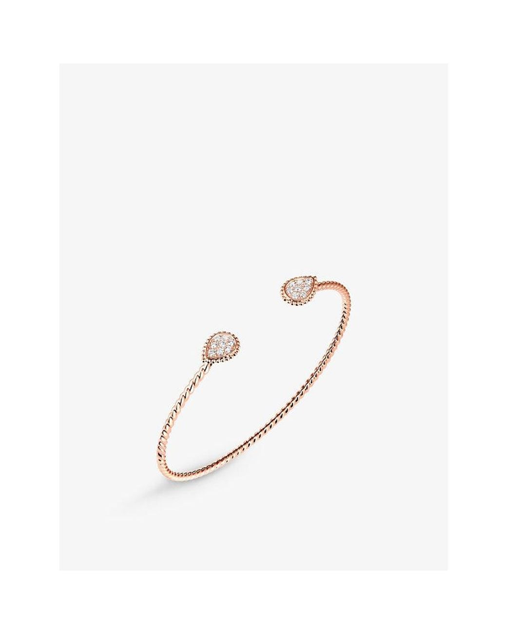 Boucheron White Serpent Bohème Double Motif 18Ct Rose- And 0.26Ct Diamond Bracelet