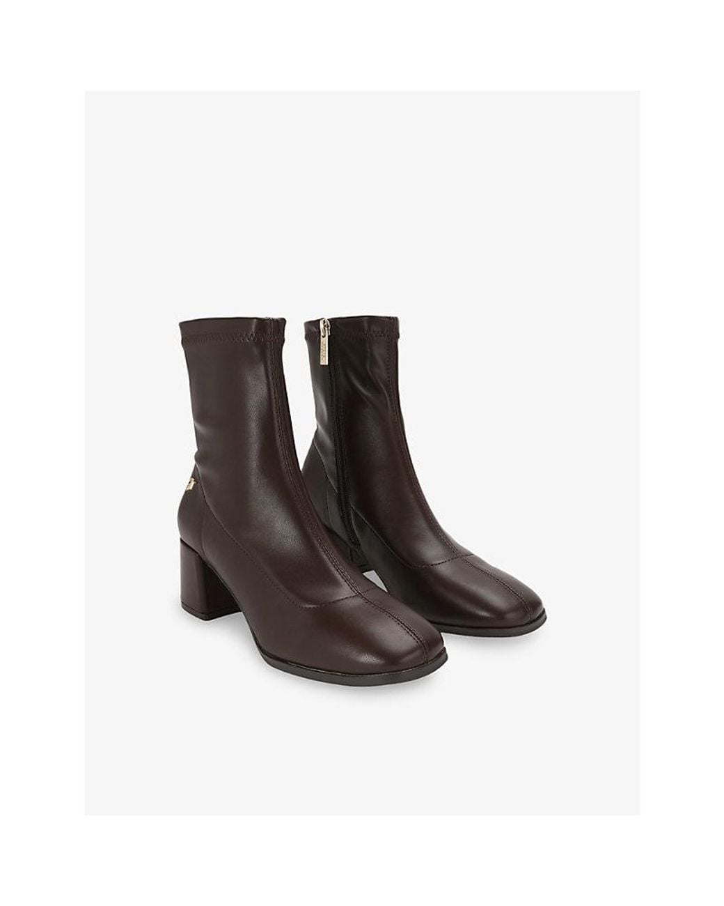 Steve Madden Brown Jaileen Faux-Leather Heeled Ankle Boots