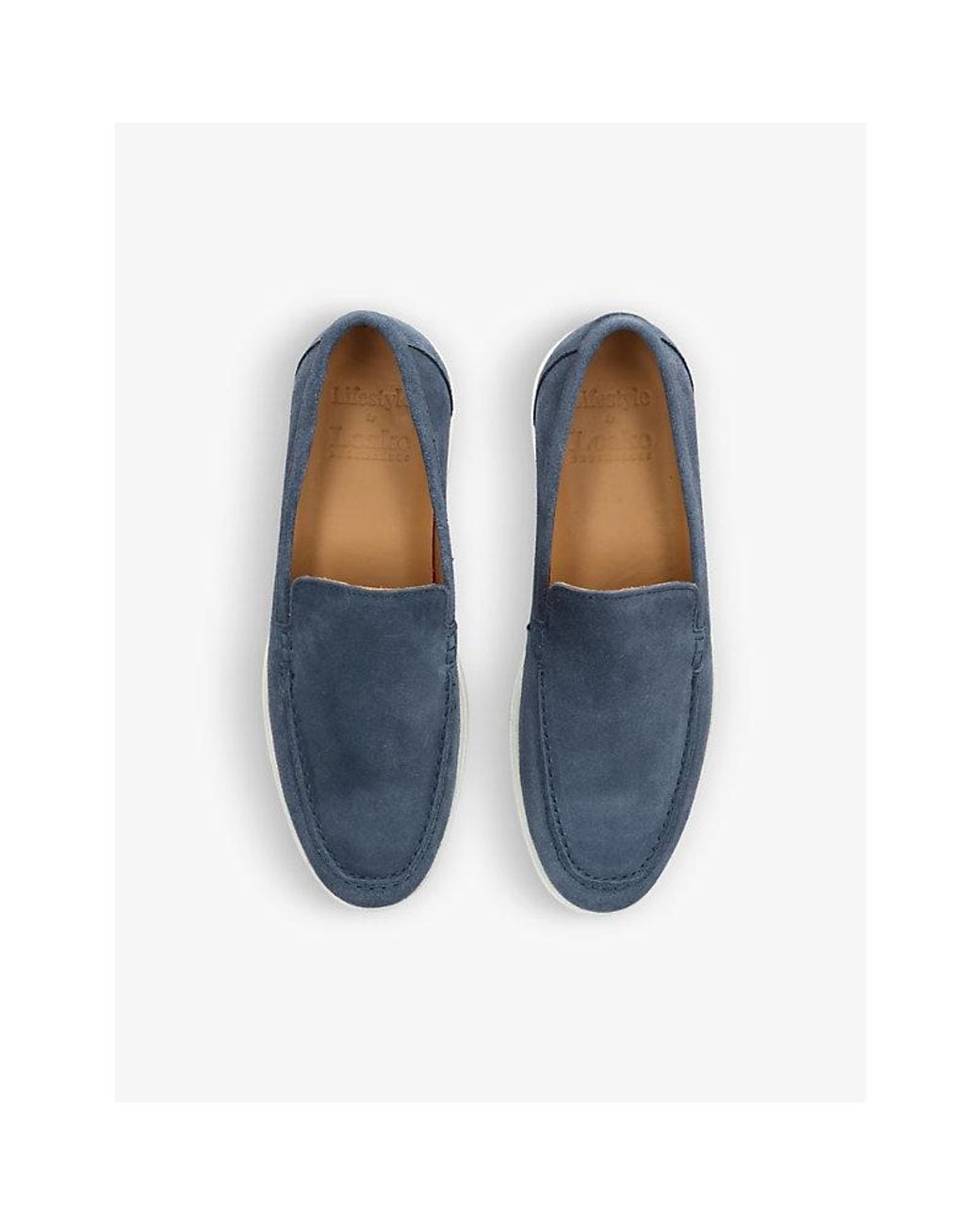 Loake Blue Tuscany Slip-On Suede Loafers for men
