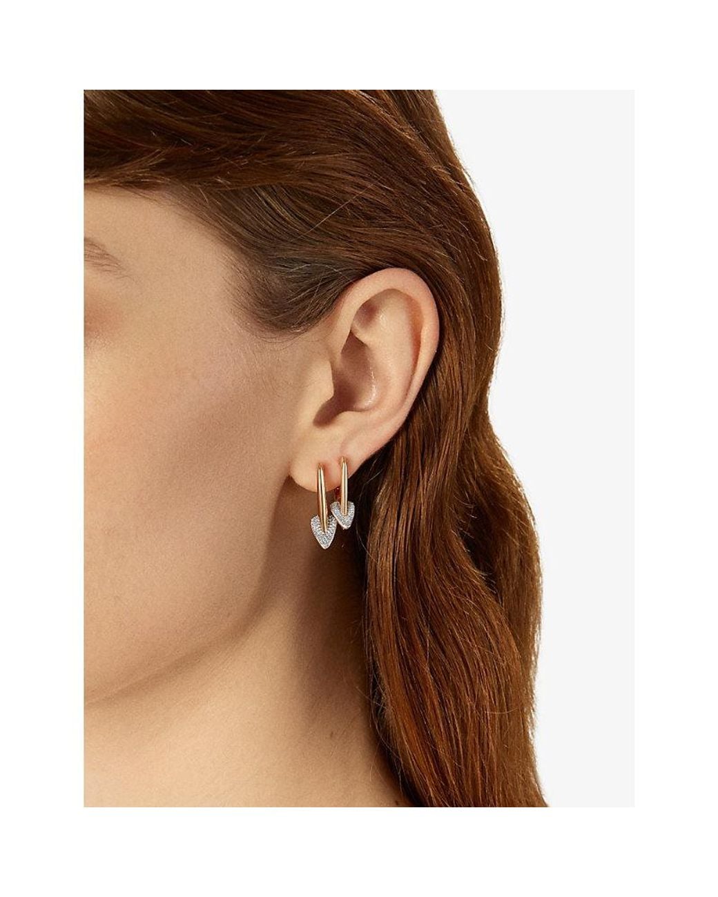Kismet by Milka White Radon Mini 0.07Ct Diamond Drop Huggie Earring
