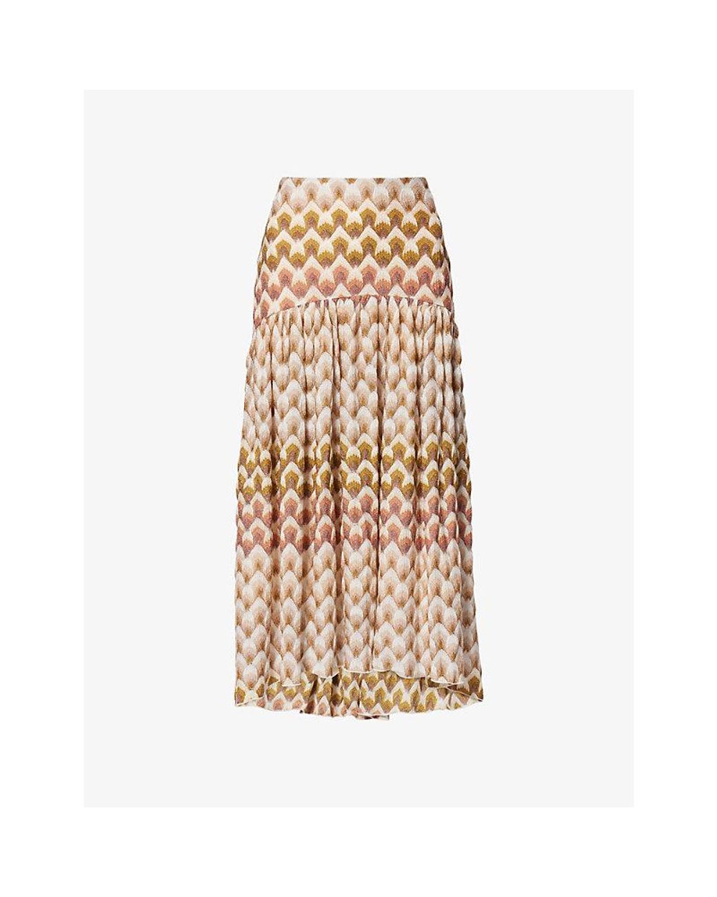 Missoni Natural Dropped-Waist Raschel-Knit Maxi Skirt