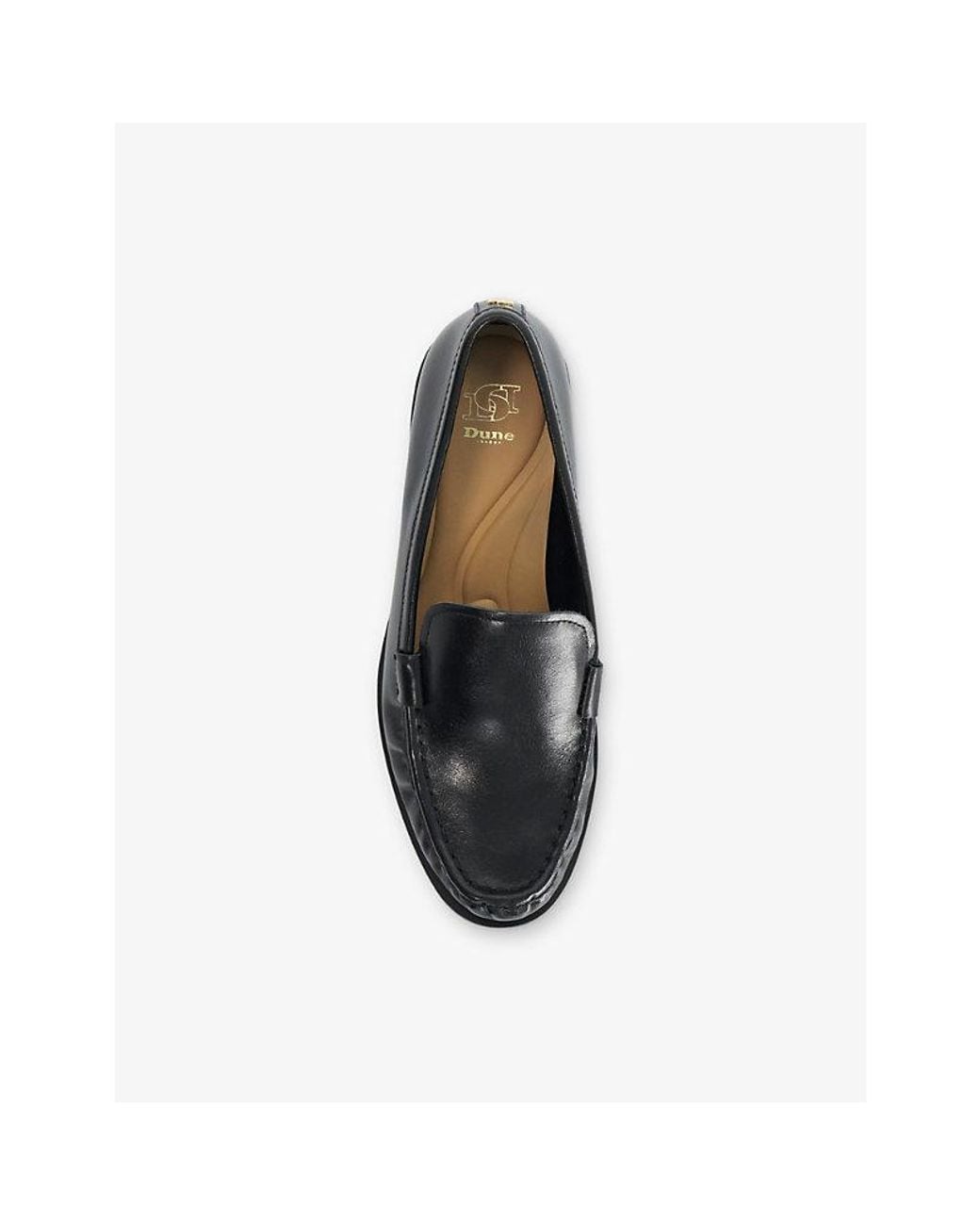 Dune Black Grates Leather Loafers
