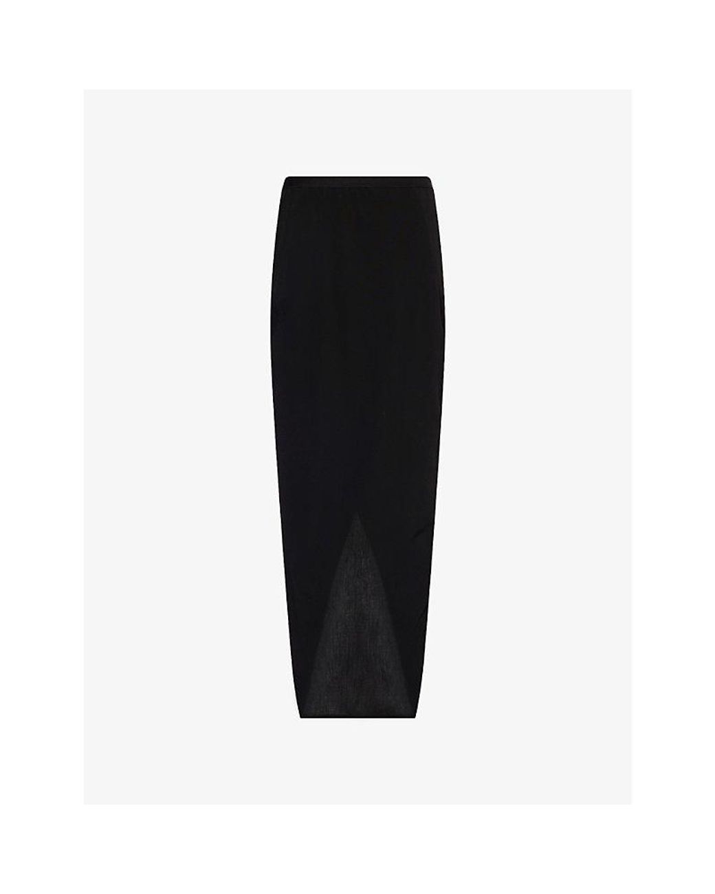 Rick Owens Black Pillar Wrap Wool Maxi Skirt