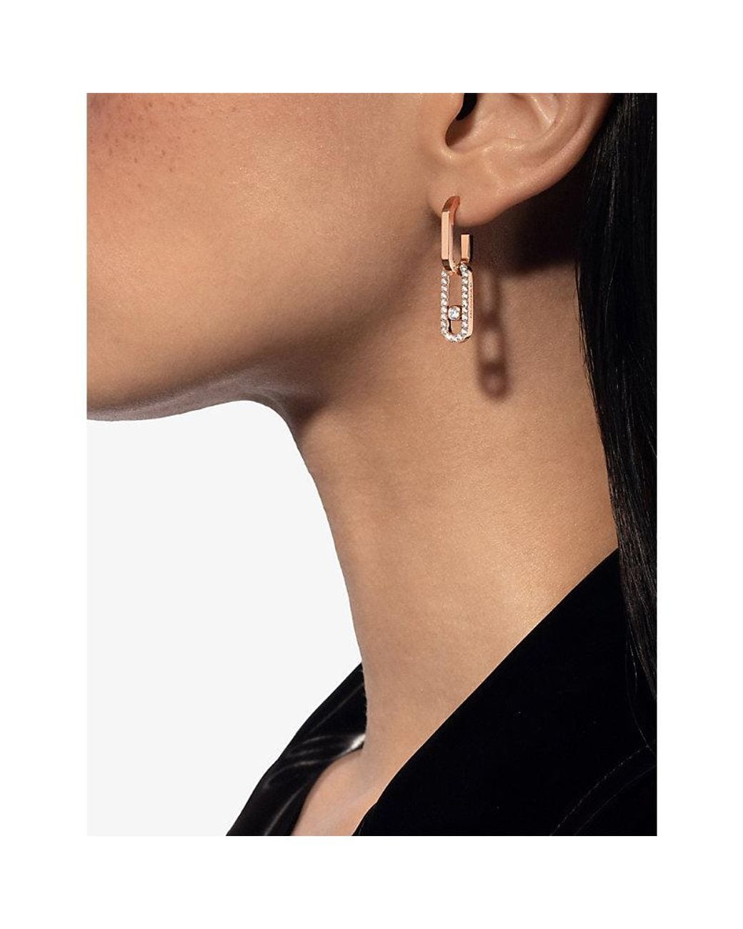 Messika Metallic Move Link 18Ct And 0.85Ct Diamond Earrings