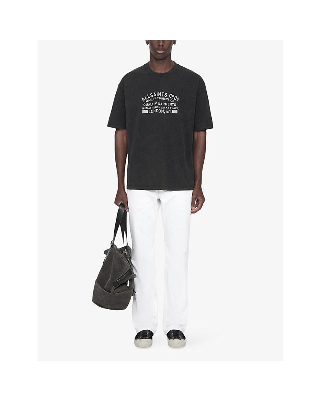 AllSaints Black Abode Archival Brand-Print Cotton-Jersey T-Shirt for men
