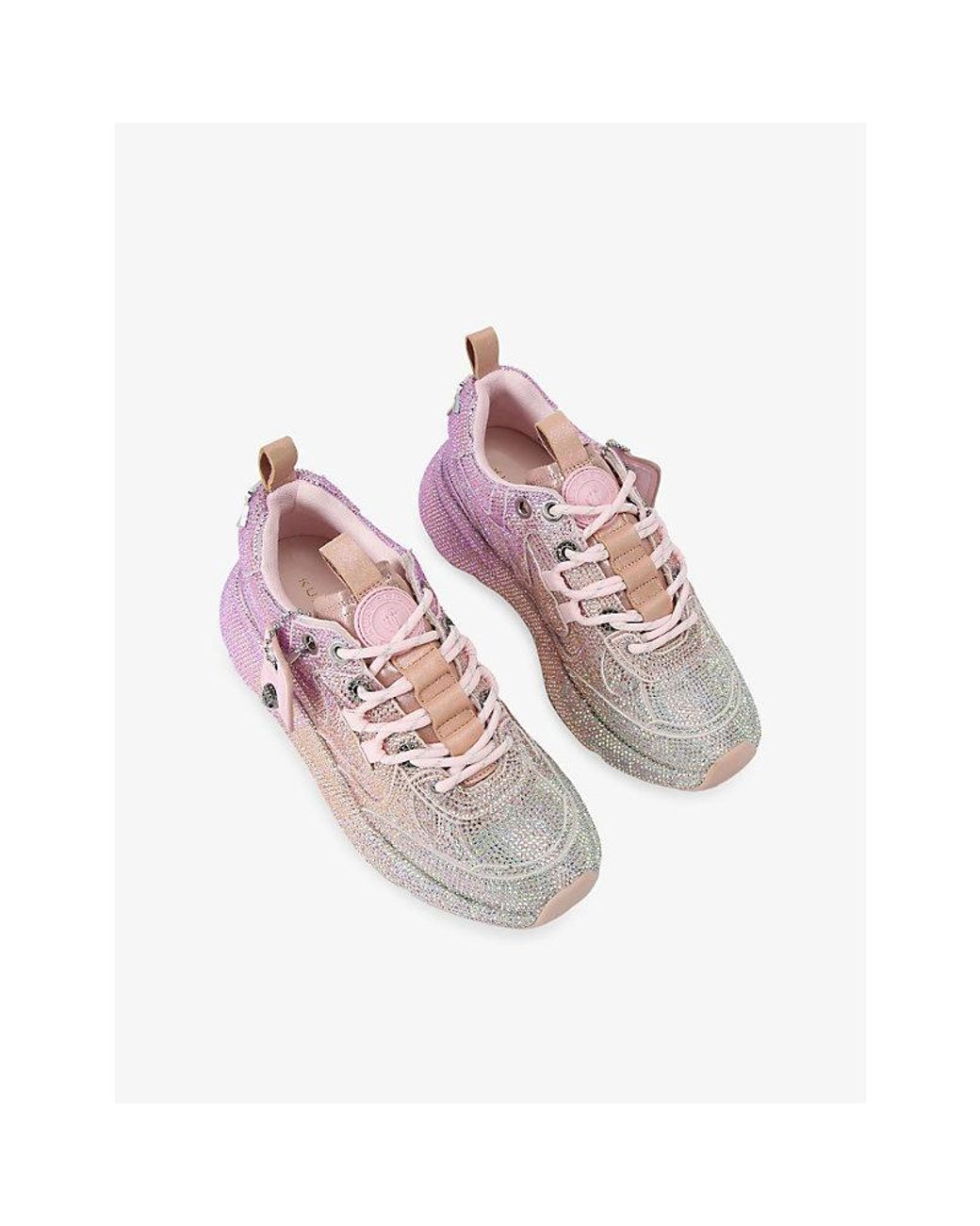 Kurt Geiger Pink Kurt Crystal Woven Trainers