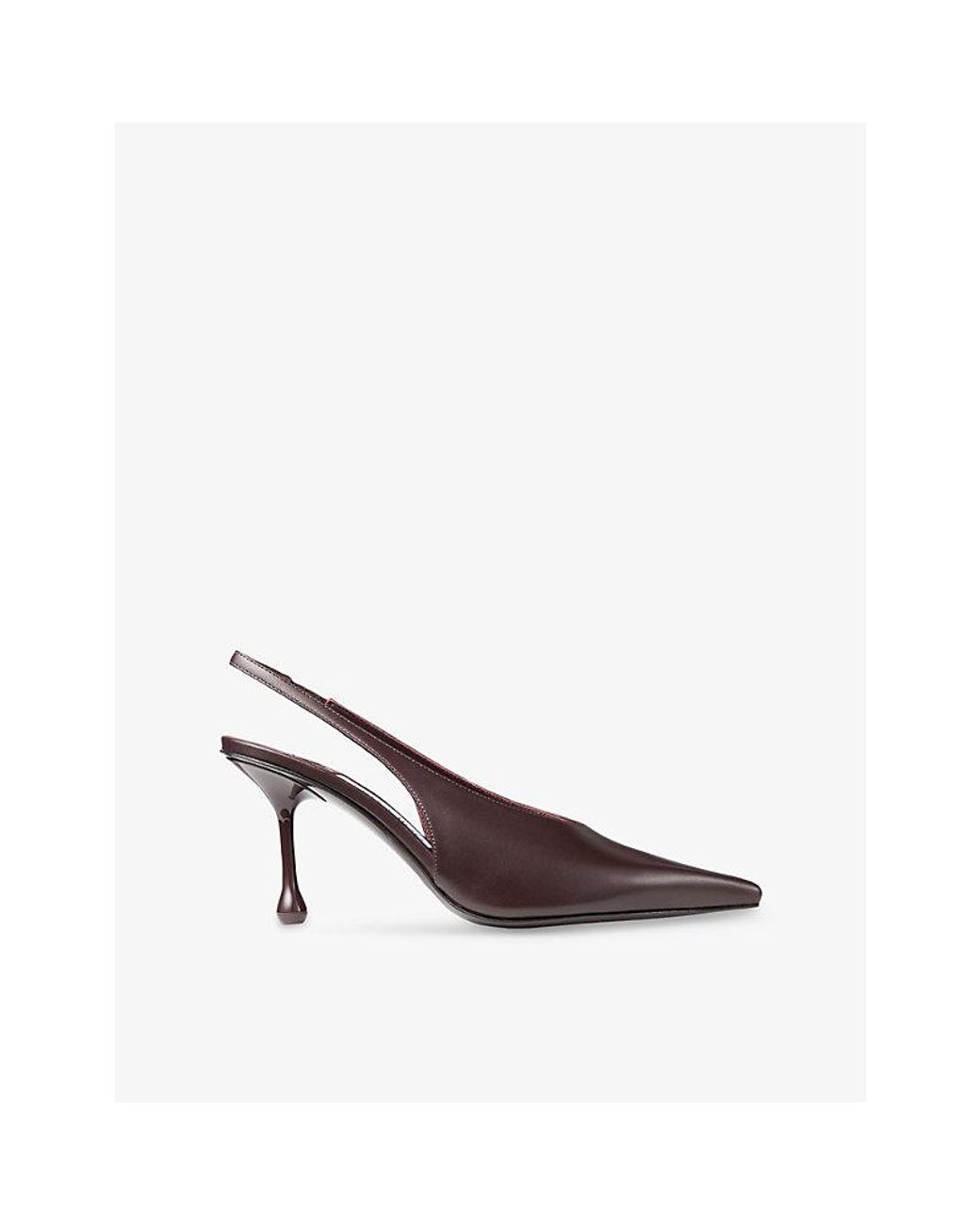 Jimmy Choo Brown Isa 80 Slingback Leather Pumps