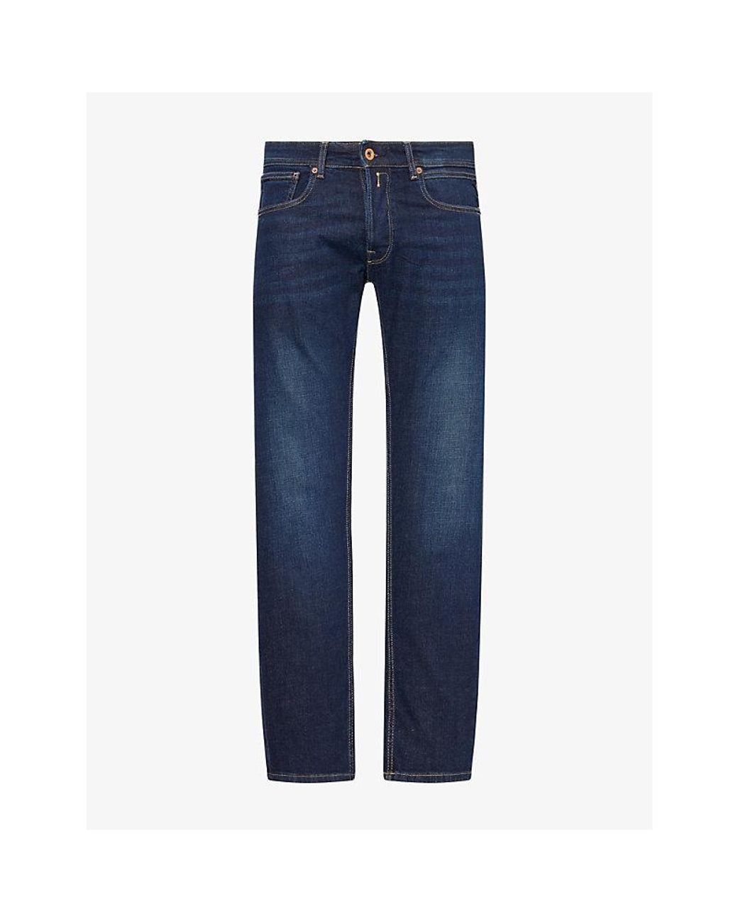 Replay Blue Grover Straight Denim Jeans for men