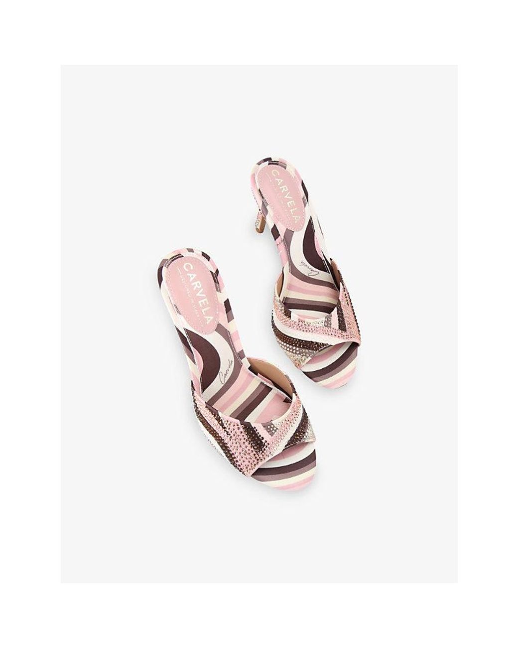 Carvela Kurt Geiger Pink Caramella Heeled Woven Mules