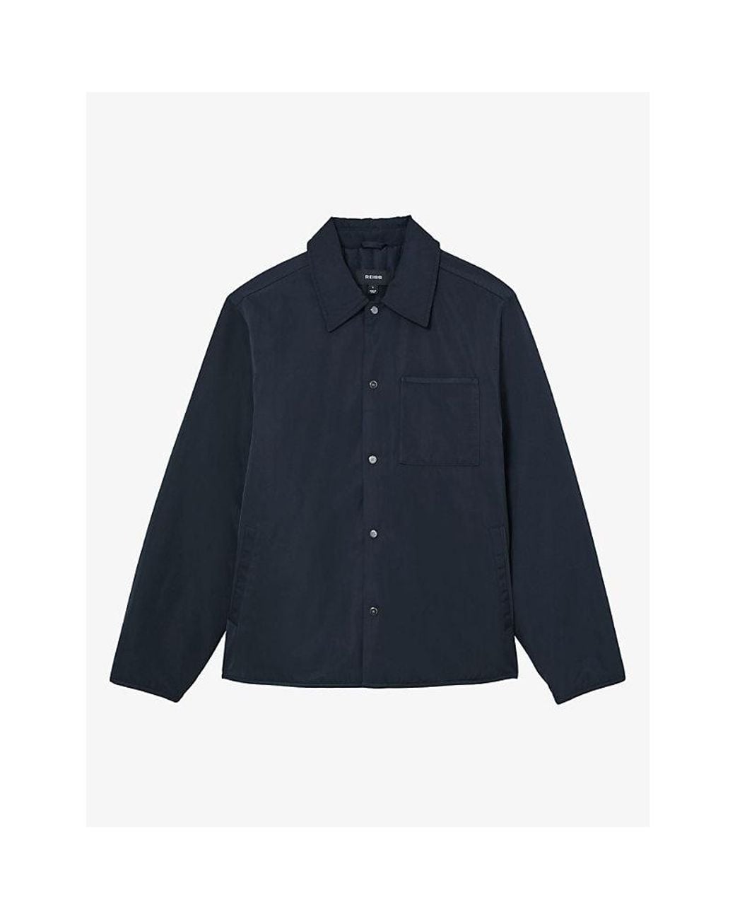 Reiss Blue Raider Patch-Pocket Padded Shell Overshirt for men