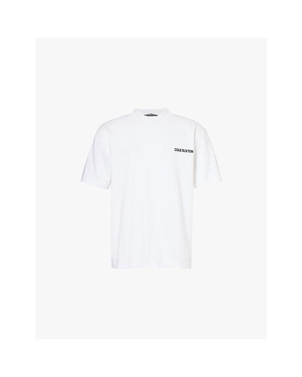 Cole Buxton White Sportswear Brand-Print Relaxed-Fit Cotton-Jersey T-Shirt for men