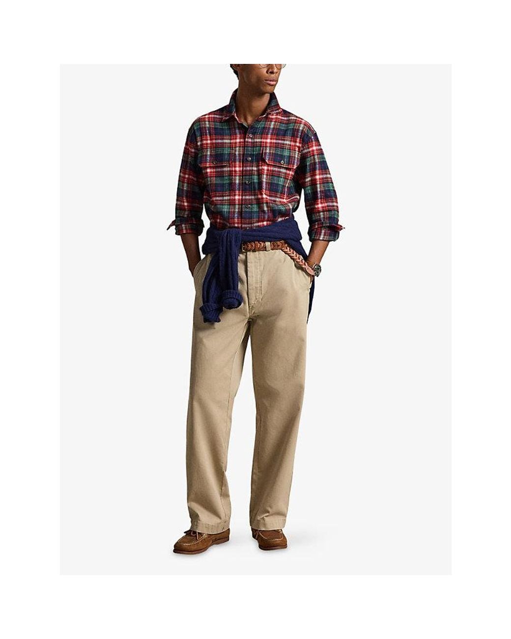 Polo Ralph Lauren Red Classic-Fit Plaid Cotton Flannel Workshirt for men