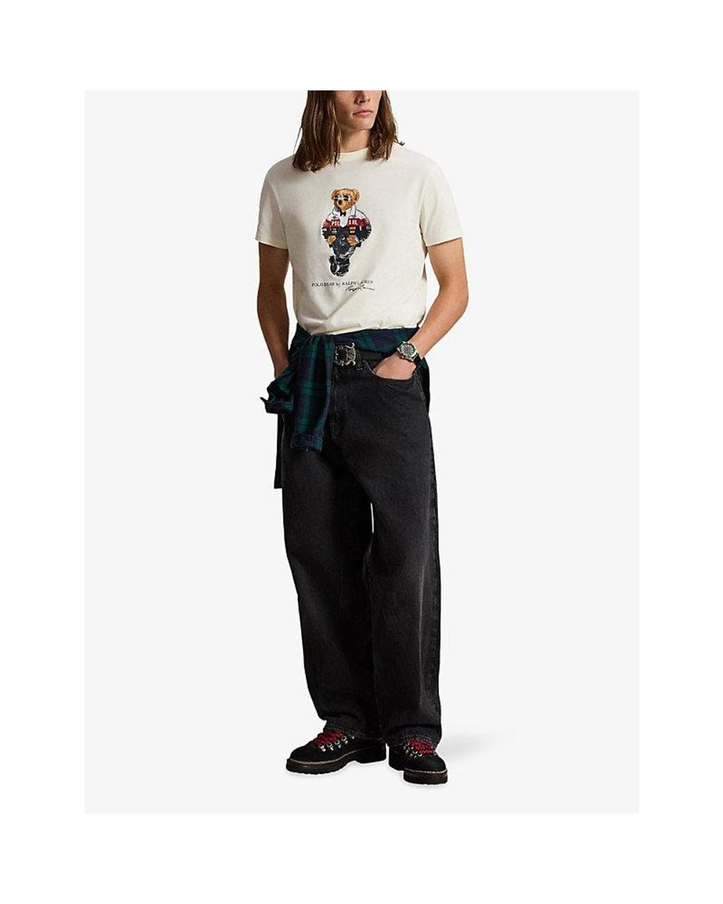 Polo Ralph Lauren White Polo Bear Classic-Fit Cotton T-Shirt for men