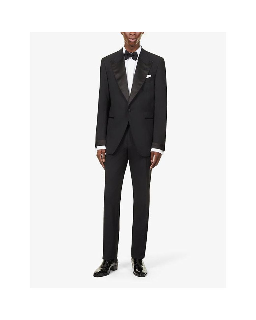 Tom Ford Black Shelton-Fit Single-Breasted Wool-Blend Evening Suit for men