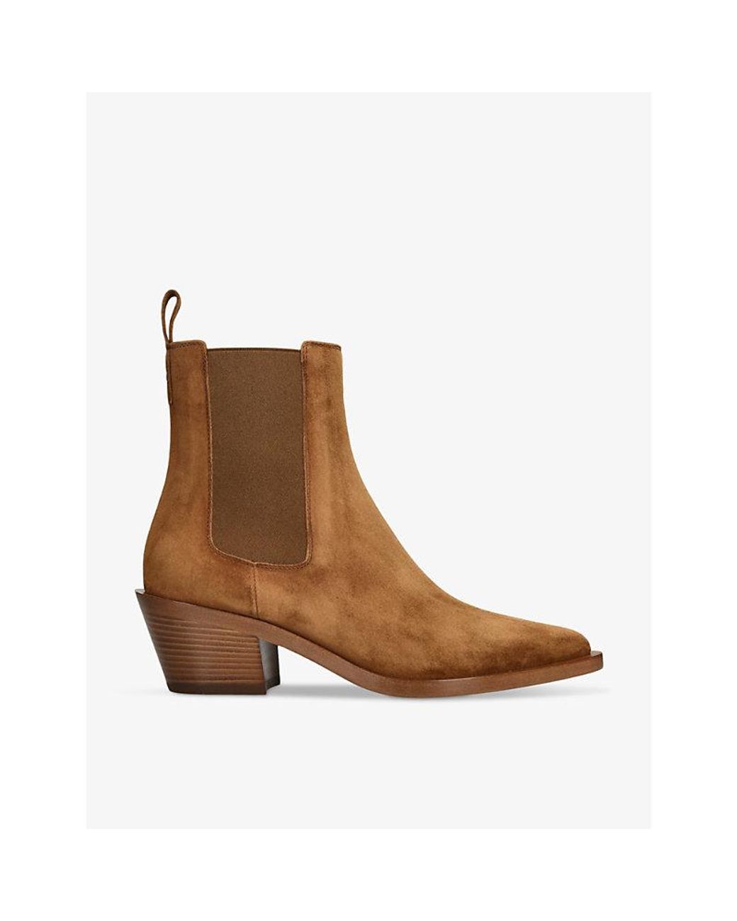 Gianvito Rossi Camoscio Stivale Suede Ankle Boots in Brown Lyst