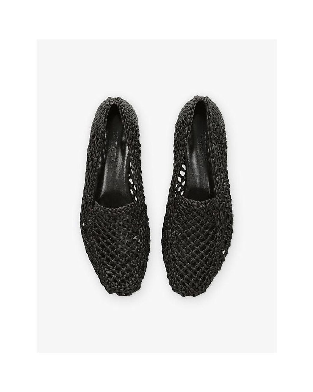 Le Monde Beryl Black Knotted Leather Loafers