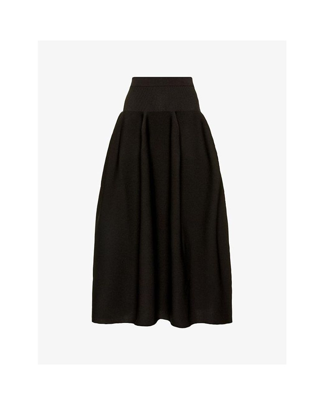 CFCL Pottery High-rise Recycled-polyester Midi Skirt in Black | Lyst