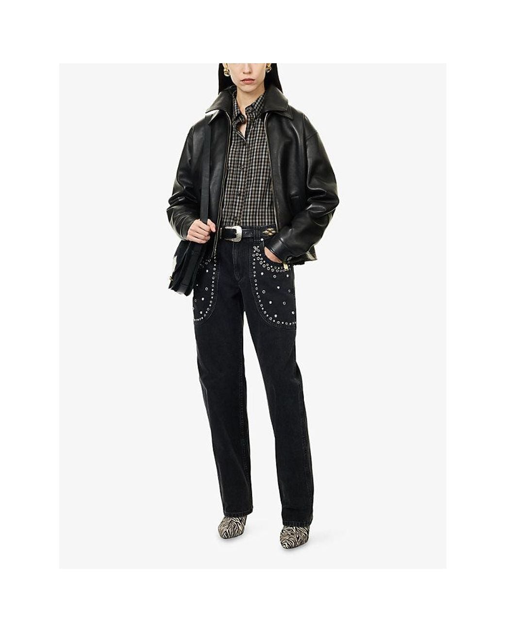 Isabel Marant Black Ime Silka Studded Denim Jeans