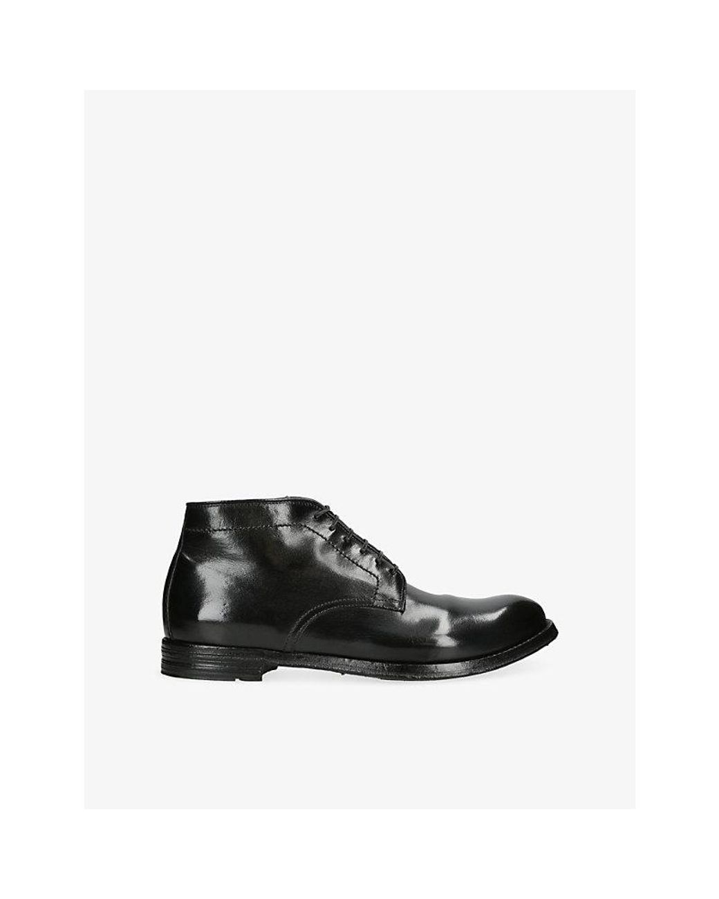 Officine Creative Black Anatomia Lace-Up Chukka Boots for men
