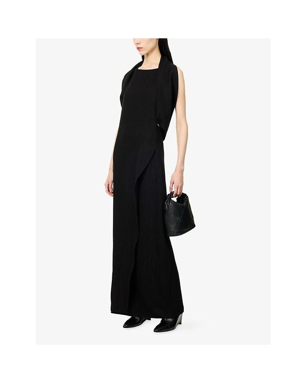 Ruohan Black Sifna Sleeveless Wool-Blend Dress