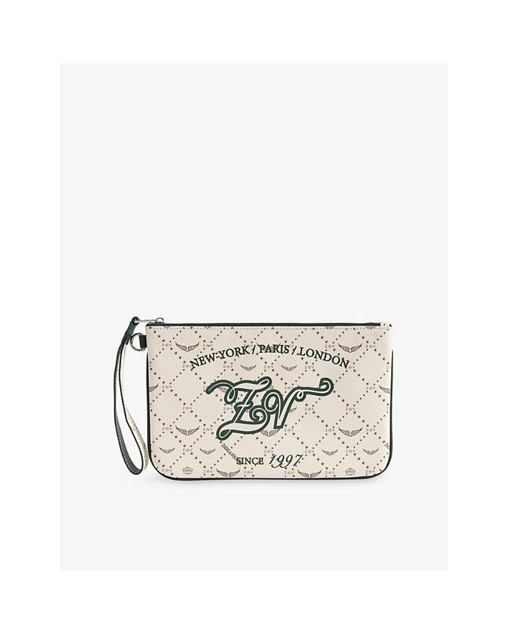 Zadig & Voltaire White Tennis Faux-Leather Pouch