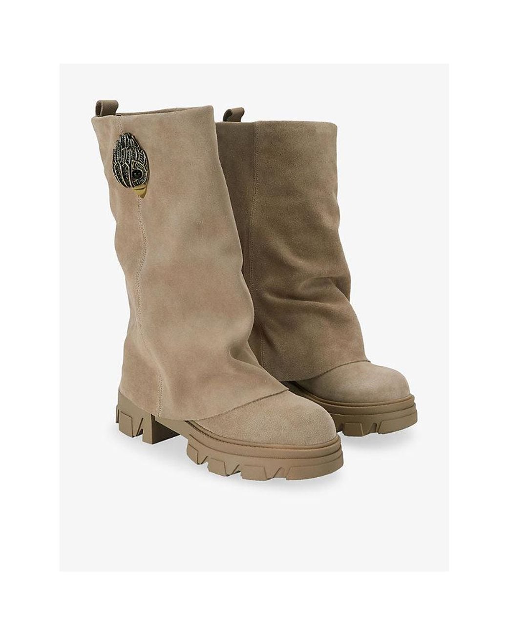 Kurt Geiger Natural Stomp Suede Boots