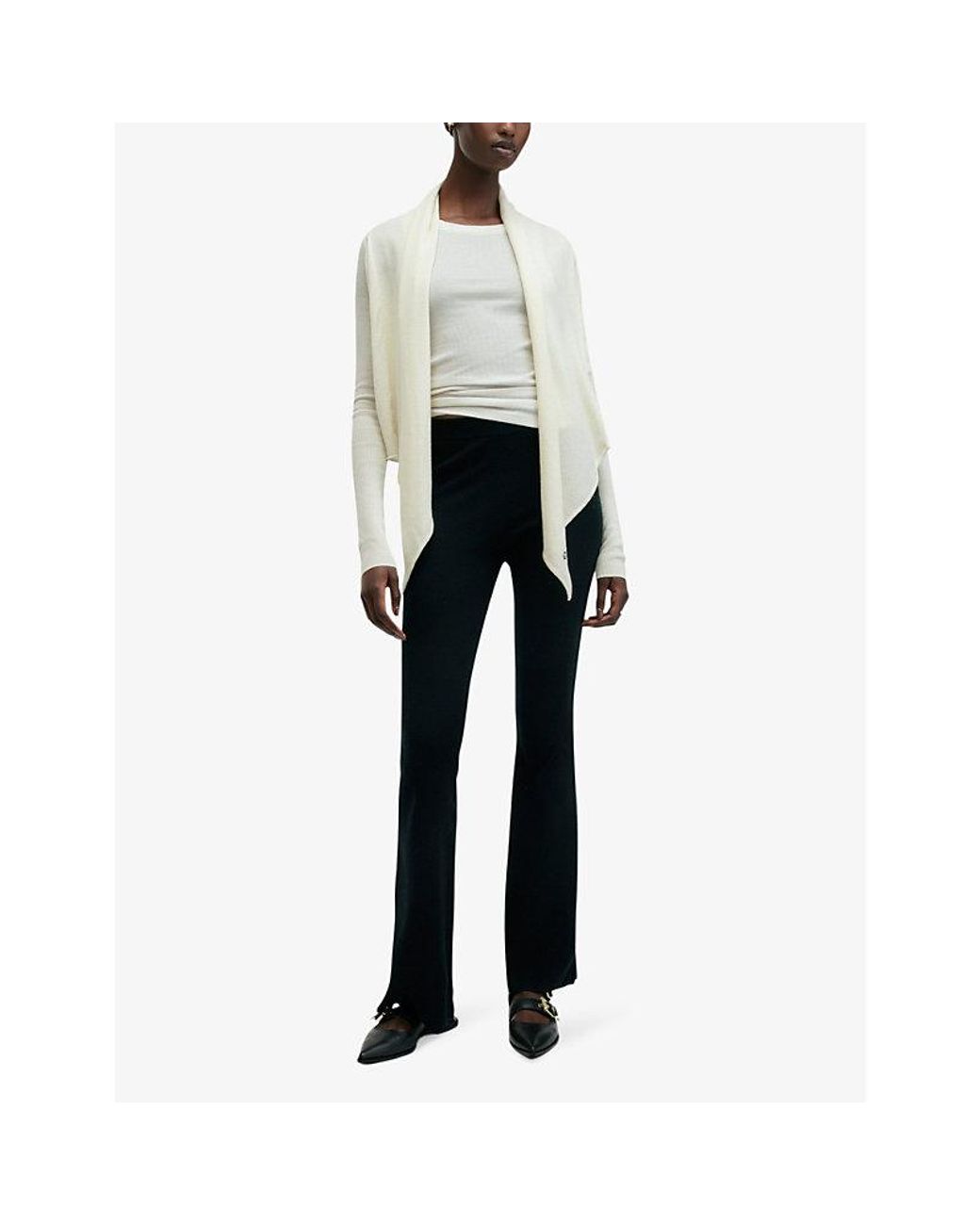 AllSaints White Wasson Pirate Multi-Wear Merino-Wool Cardigan