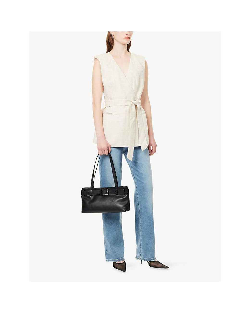 GOOD AMERICAN Blue Soft Good True Straight-Leg Denim Jeans