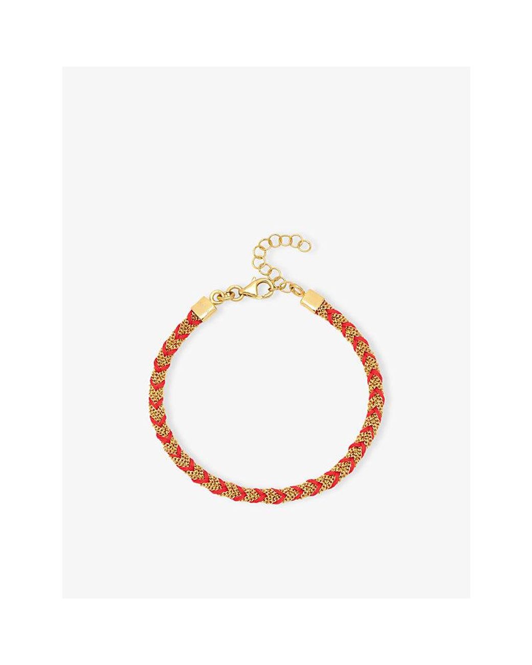 La Maison Du Couturier Red Assya Panama 18Ct-Plated Sterling- And Silk Kuna Friendship Bracelet